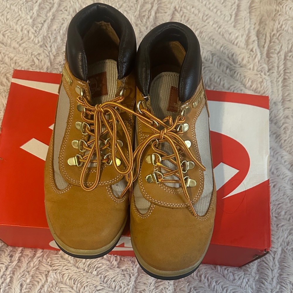 Timberland Tan and Black Hiking Boots